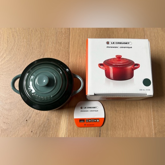 Le Creuset Mini Cocotte Ocean color 8oz. - Picture 2 of 8